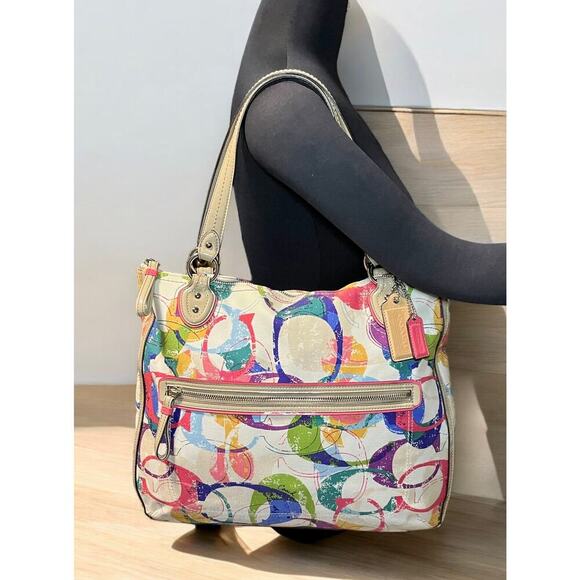 Coach 31141E Stamped Signature C Hallie East West Tote Bag & Wristlet - Picture 10 of 16